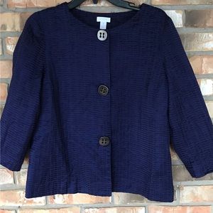 Chico’s Women’s Blue Button Down Blazer  Size 8